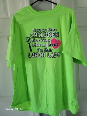 Plus Size Bright Green 'Lunch Lady' Graphic Tee